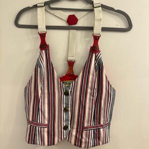 Striped Vest with Red Accents